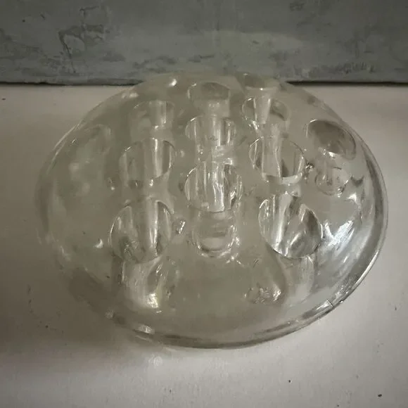 Clear Glass Flower Frog 13 Hole Vintage Bouquet Display Floral Arrangements 5” - Picture 5 of 5